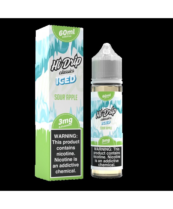 Sour Apple Iced 60ml Vape Juice - Hi Drip