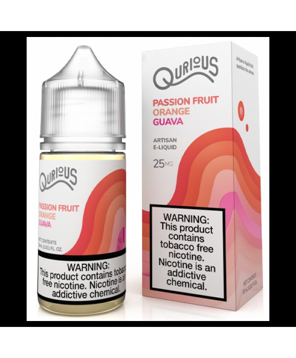 Qurious Salts Passion Fruit Orange Guava 30ml Synthetic Nic Salt Vape Juice