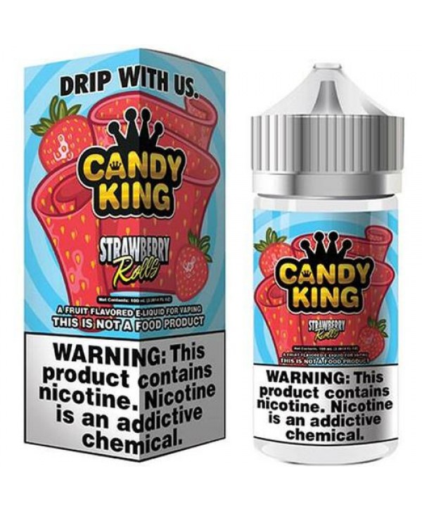 Candy King Strawberry Rolls Synthetic Nicotine 100ml Vape Juice