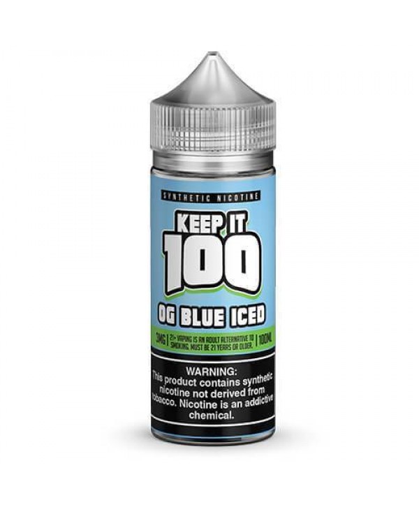 OG Blue Iced 100ml Synthetic Nicotine Vape Juice - Keep It 100