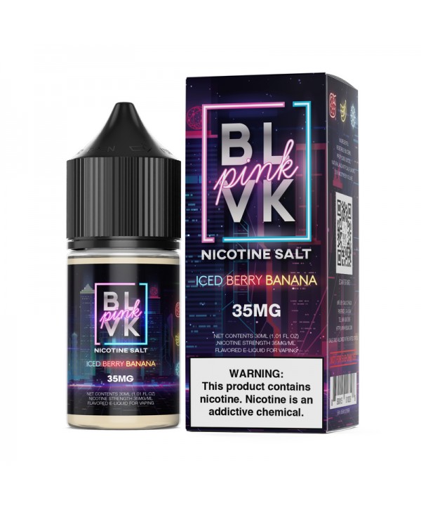 BLVK Salts Pink Series Iced Berry Banana 30ml Nic Salt Vape Juice