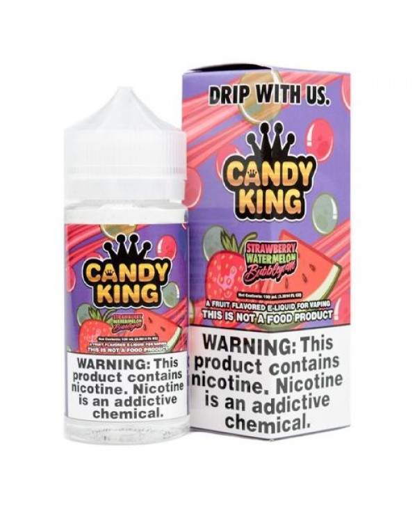 Candy King Strawberry Watermelon Bubblegum Synthetic Nicotine 100ml Vape Juice
