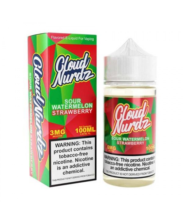 Sour Watermelon Strawberry 100ml Synthetic Nic Vape Juice - Cloud Nurdz