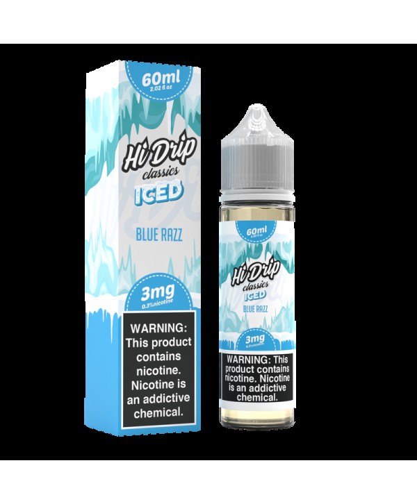 Blue Razz Iced 60ml Vape Juice - Hi Drip