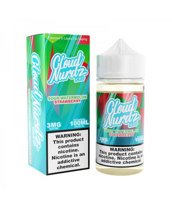 Sour Watermelon Strawberry Iced 100ml Vape Juice - Cloud Nurdz