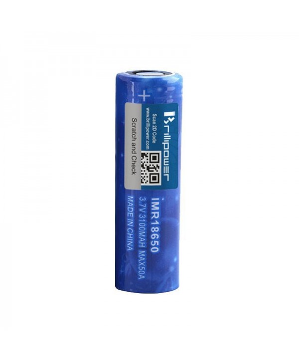 Brillipower 18650 Battery (3100mAh 50A Max) - (2pcs)