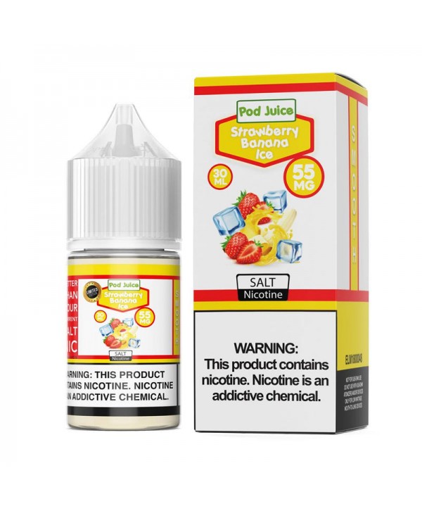 Pod Juice Strawberry Banana Ice 30ml Nic Salt Vape Juice