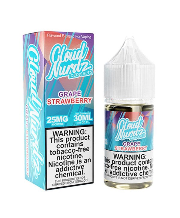 Grape Strawberry Iced 30ml TF Nic Salt Vape Juice - Cloud Nurdz