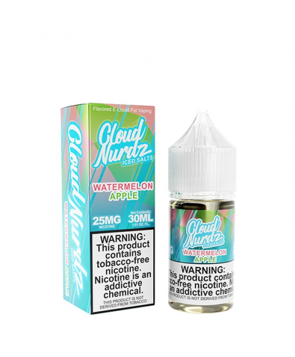 Watermelon Apple Iced 30ml TF Nic Salt Vape Juice - Cloud Nurdz