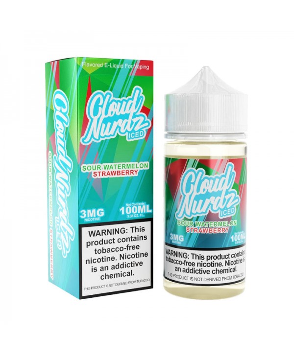 Sour Watermelon Strawberry Iced 100ml TF Vape Juice - Cloud Nurdz