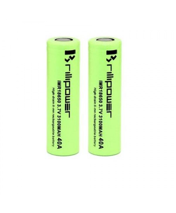 Brillipower 18650 Battery 3100mAh 40A (2 Pack)