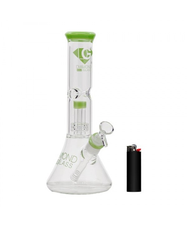 Diamond Glass 11" Beaker Bong w- Mansion Showerhead Default Title