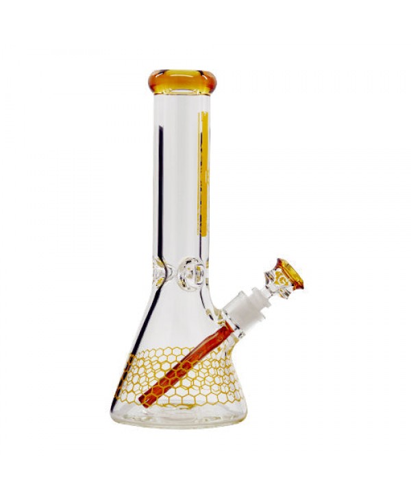 Diamond Glass 12" Dalmont Beaker Bong w- Hive Accents (9mm Thick) Default Title