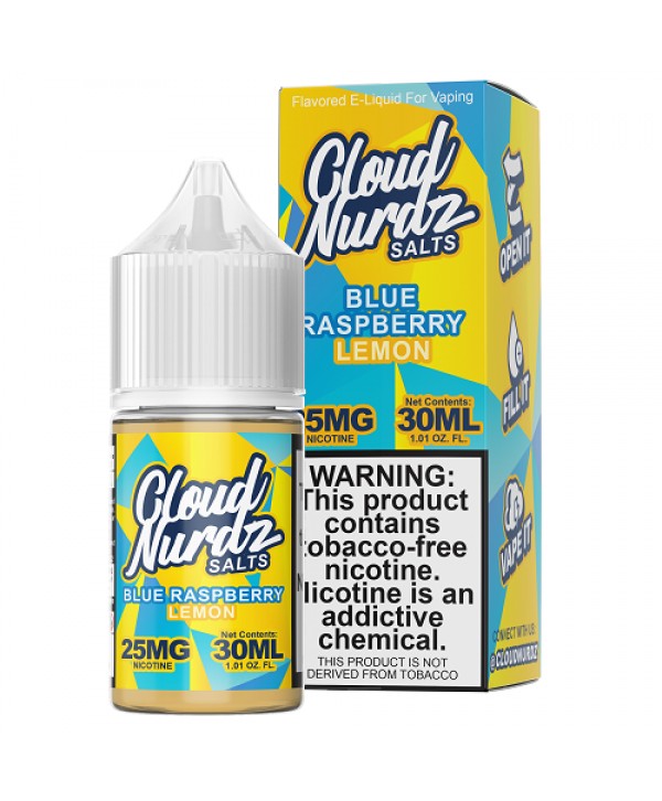 Cloud Nurdz Synthetic Nicotine Blue Raspberry Lemon 30ml Nic Salt Vape Juice