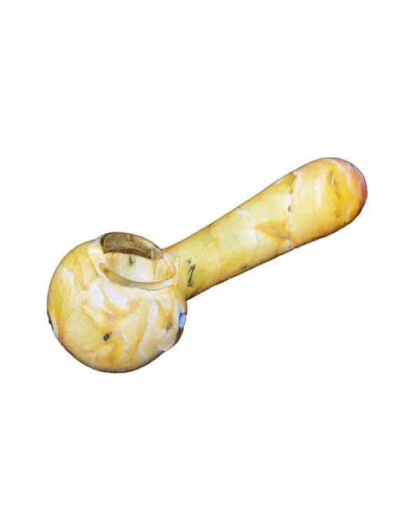 Handmade Glass Hand Pipe w- Marbled Glass Work