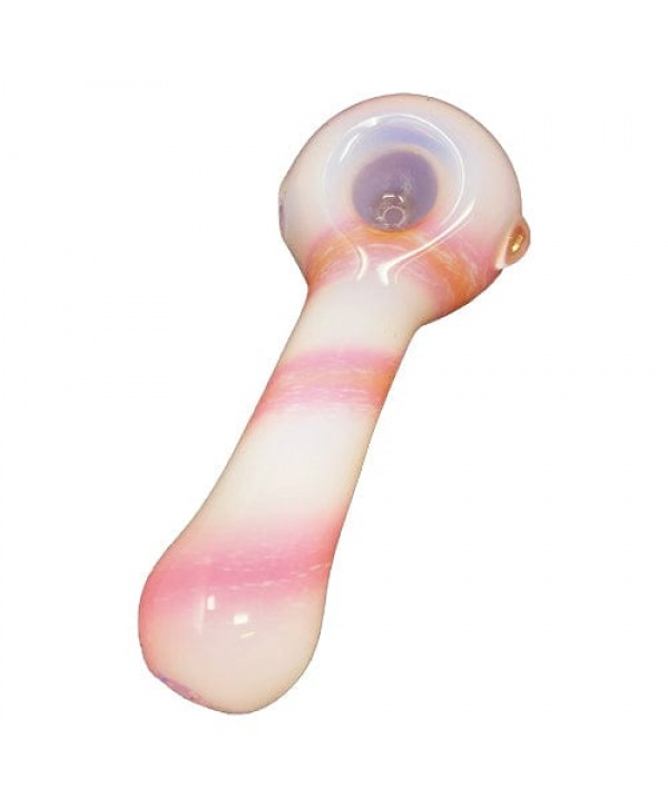 Pink Multi-Designed Handmade Glass Spoon Pipe