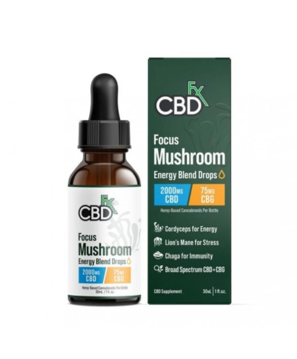 CBDfx Focus Mushroom + CBD Tincture - Energy Blend