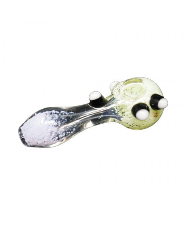 Pink & White Handmade Glass Hand Pipe w- Marble Accents