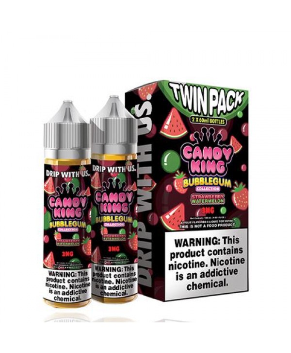 Candy King Twin Pack Bubblegum Strawberry Watermelon 2x60ml Vape Juice