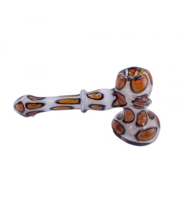 Handmade Glass Hammer Pipe w- Cheetah Print