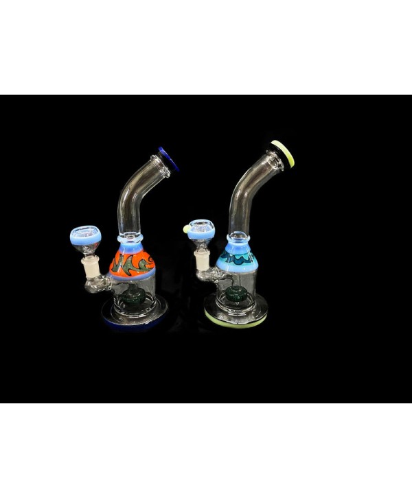 8.5" Colored Handmade Glass Bong w/ Mini Showerhead Perc