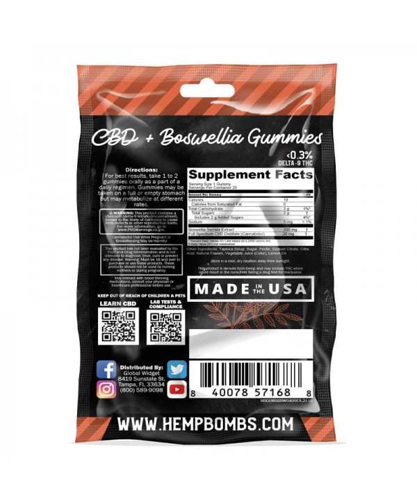 Hemp Bombs Boswellia CBD Gummies (Joint Support)