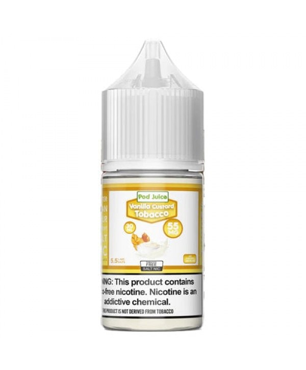 Pod Juice Vanilla Custard Tobacco (VCT) TF 30ml Nic Salt Vape Juice