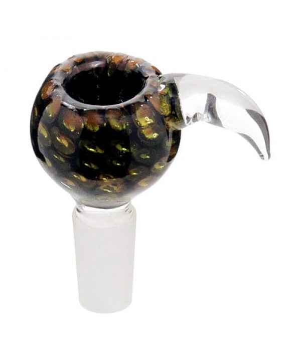 Handmade 14mm Glass Bowl Piece w- Horn Handle